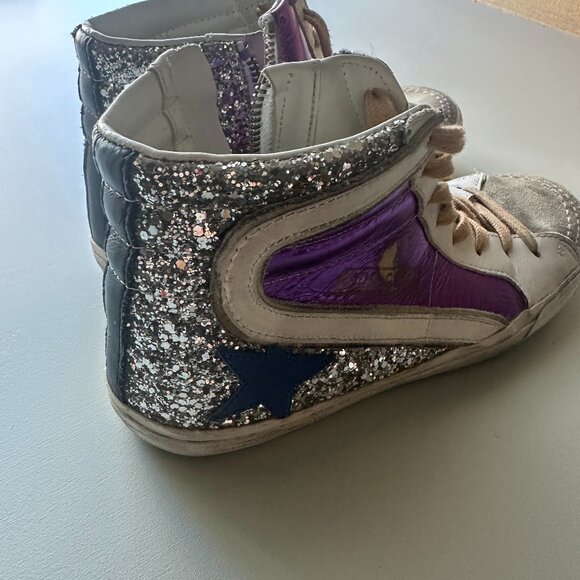 Golden Goose Glitter High Tops - 37/US 7 - Picture 1 of 3